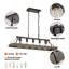 Luminaire suspendu vintage en or noir 34 pouces, 5 douilles E26, hauteur de chaîne réglable - Lustre de style antique pour la salle à manger, la cuisine ou le salon (ampoule non incluse)