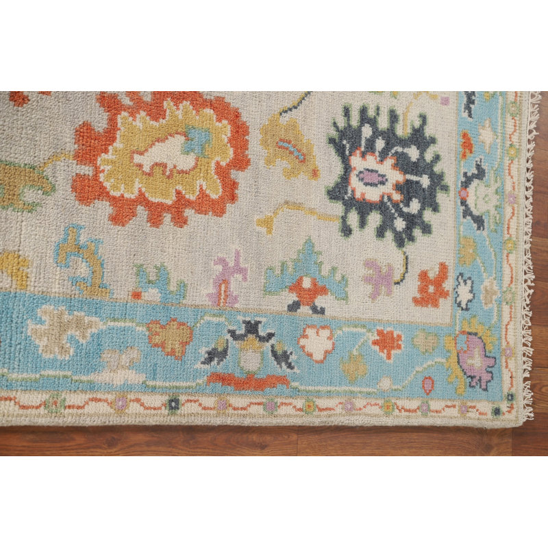 Handmade Floral Oushak Oriental Rug 3x6