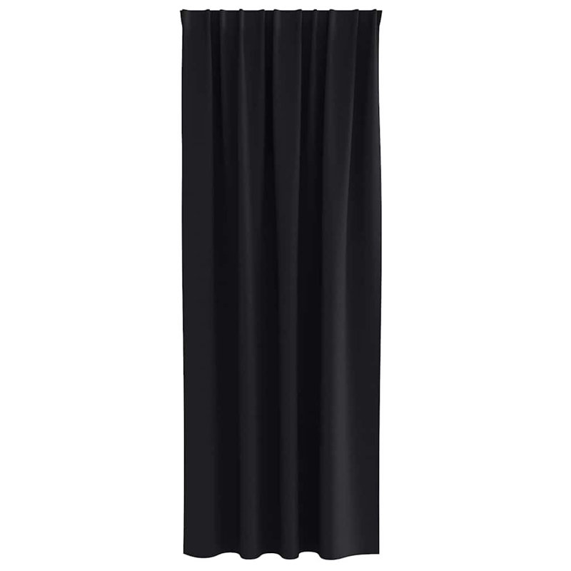 Blackout Curtain Pair, Black, 225cm Width x 140cm Drop