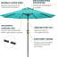 Parasol de patio de 10 pi avec bouton poussoir inclinable et manivelle, parasol de marché extérieur à 8 nervures avec protection UV