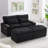Loveseat Sofa With Four USB Ports And Two Cup Holders, Sectional Convertible Sofa With Storage Space And Two Movable Ottomans-2144446421