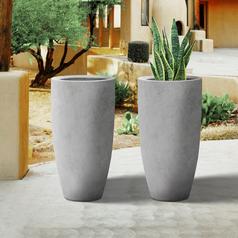 Pot à fleurs Ceth, H 23,6 po x l 13,3 po x P 13,3 po, gris, 2