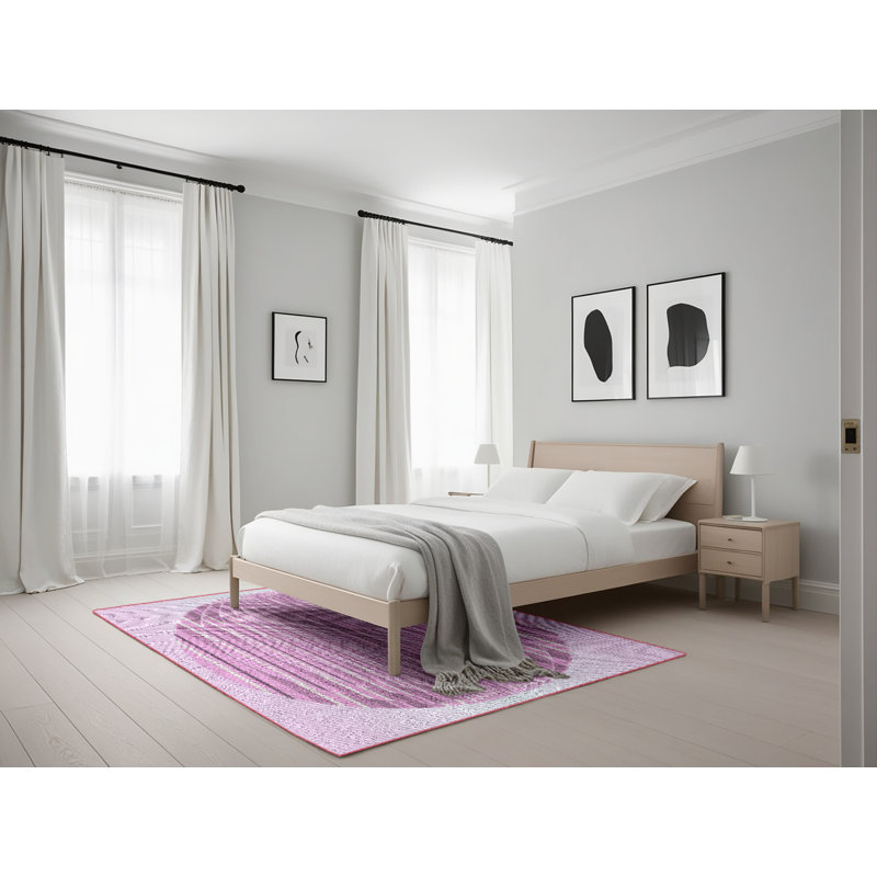 Tapis de zone mauve à motifs, Rectangle 5 pi x 7 pi