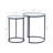 Ryett 2 End Tables with Metal Base Round Table with Tempered Glass Tabletop-2139202328