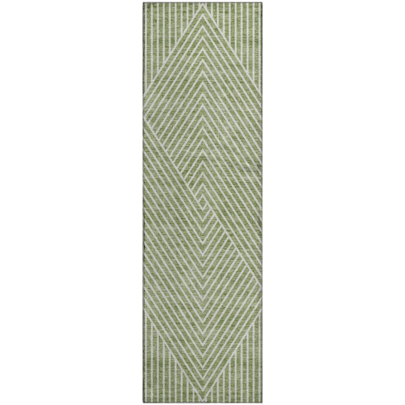 Premium Machine Washable Prisco Aloe Rug, Runner 2'3" x 7'6"