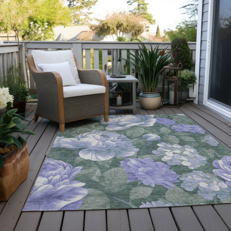 Tanarra Purple Washable Indoor-Outdoor Rug - LOOMLAN, 5' x 7'6"