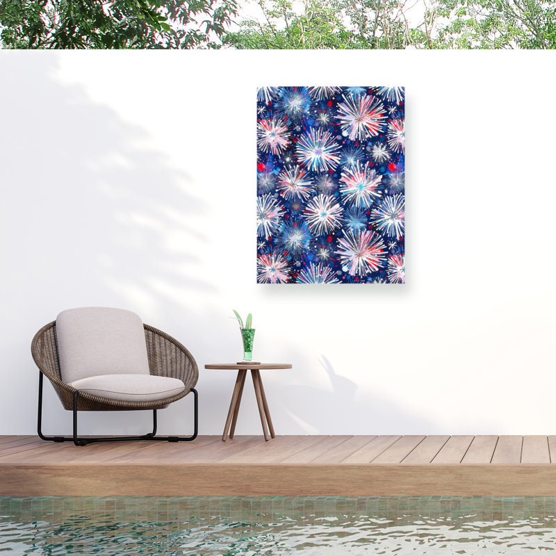 Toile d'extérieur Jess Stempel Fireworks 1, H 35 po x l 47 po