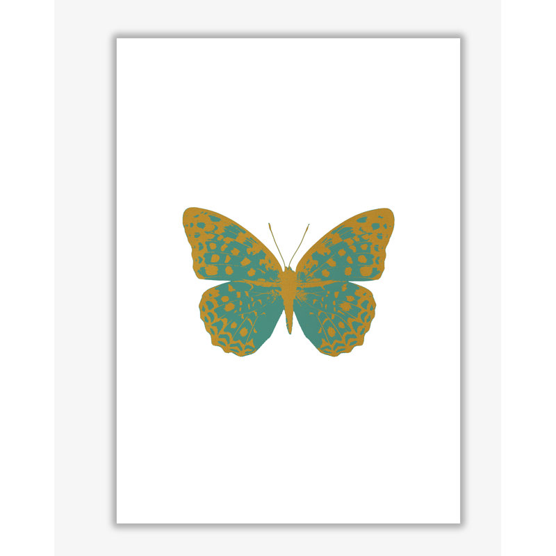 Butterfly - Print, No Frame, 30 cm H x 21 cm W x 1 cm D, Green