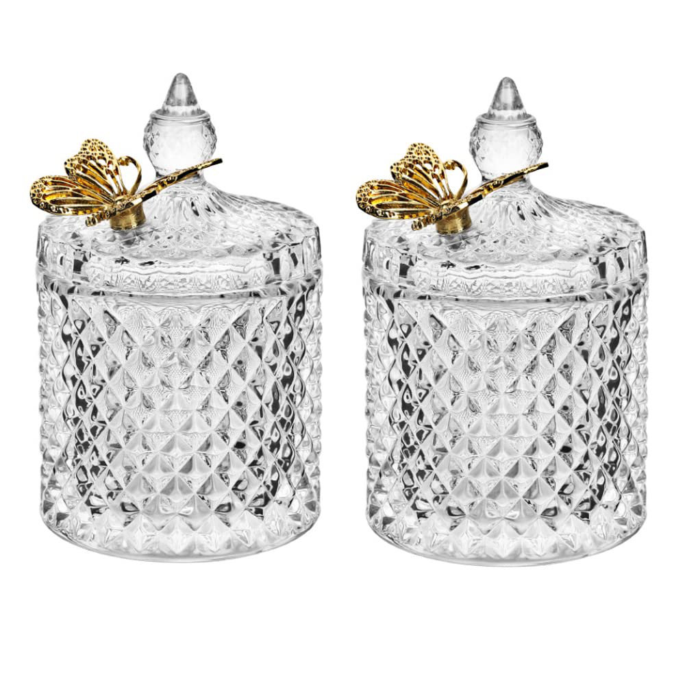 Latitude Run® Vintage Bathroom Canisters Cute Butterfly Lids Small ...
