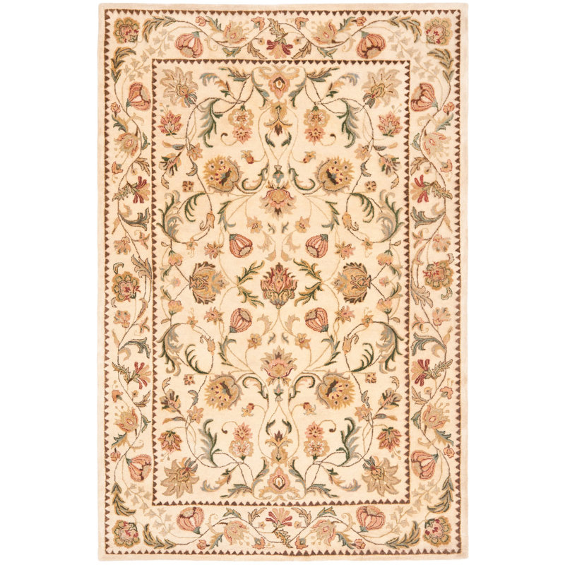 Tapis floral en laine touffeté à la main Molter Bergama, Rectangle 6 pi x 9 pi