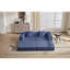 Canapé-lit de 78 po convertible, canapé modulaire en velours côtelé avec 2 coussins, canapé à plancher compressé peu encombrant, idéal pour le salon, la chambre à coucher, un appartement, bleu marine.-131141706