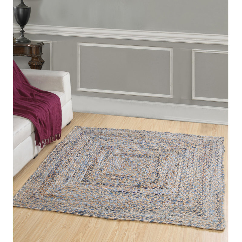 Cheyenne Striped Jute / Sisal Hand Woven Area Rug, Square 120cm
