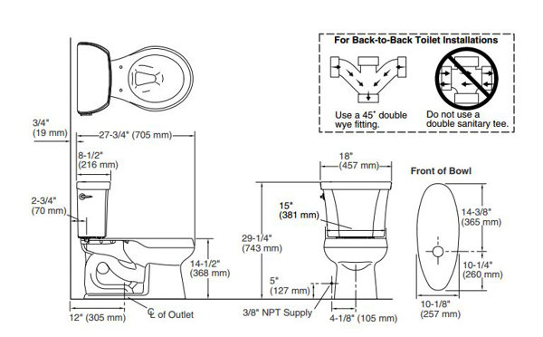 K-3987-0,7,96 Kohler Wellworth™ 1.6 GPF Round Two-Piece Toilet (Seat ...