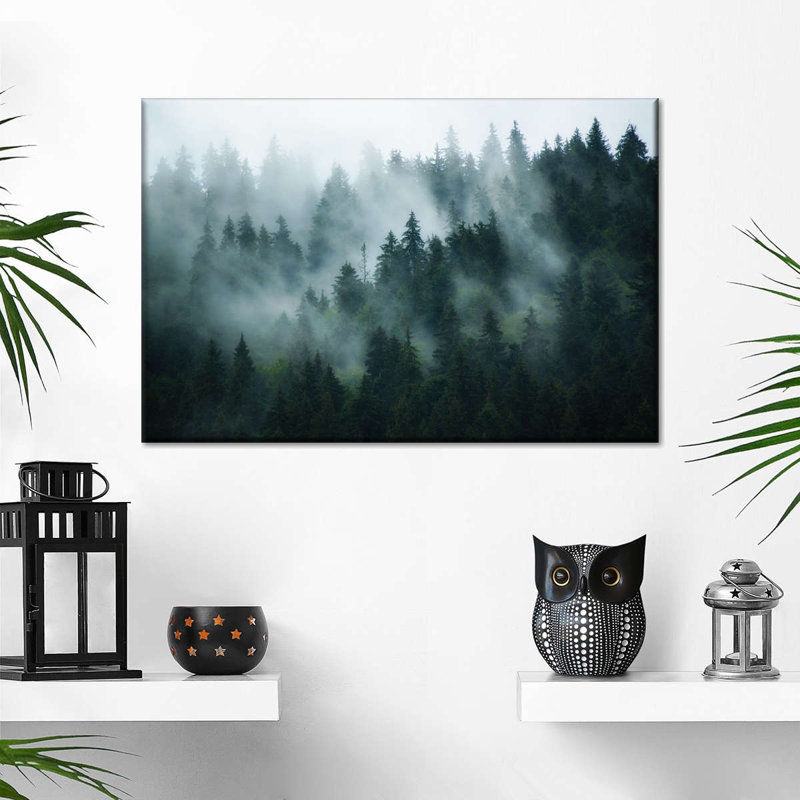 «Misty Fir Forest», reproduction sur toile, H 24 po x l 36 po x P 1,25 po