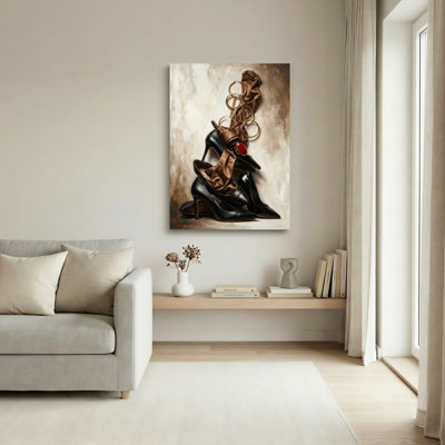 Ensemble de 1 tableau sur toile représentant des chaussures élégantes