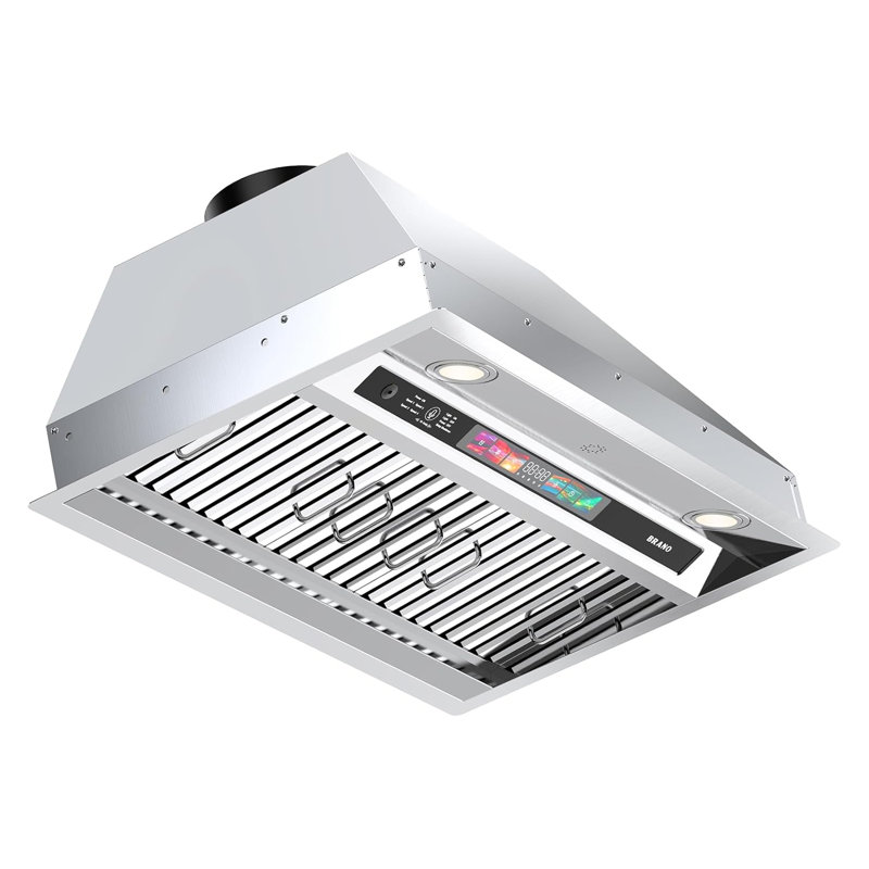 Hotte intégrée de 36 pouces avec commande vocale / par geste / tactile, hotte de cuisine intégrée de 900 pi³ / min avec ventilateur d'extraction à 4 vitesses, mode mémoire, lumières réglables, convertible à conduit / sans conduit