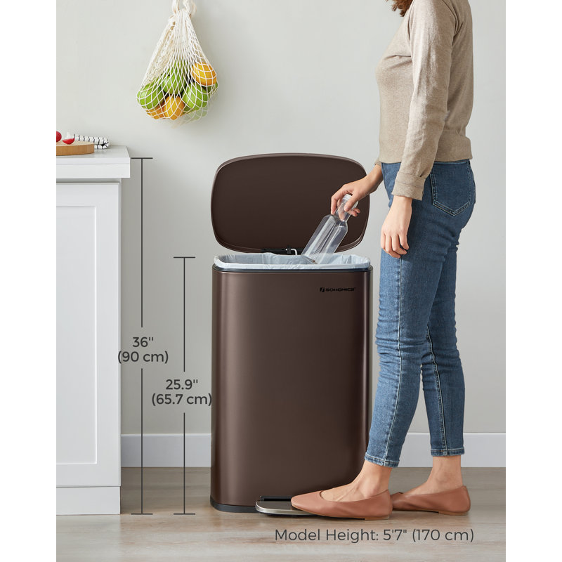 Step On Kitchen Trash Can - 50L, Brown