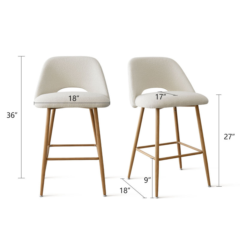 3 Piece 26"Boucle Counter Stool