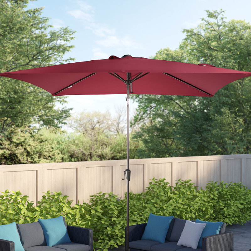 Parasol de marché rectangulaire avec base