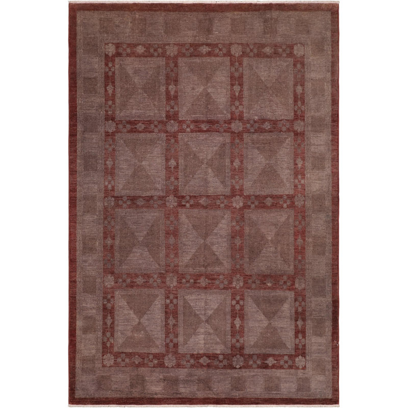 Tapis gris clair en laine noué à la main Sasithorn