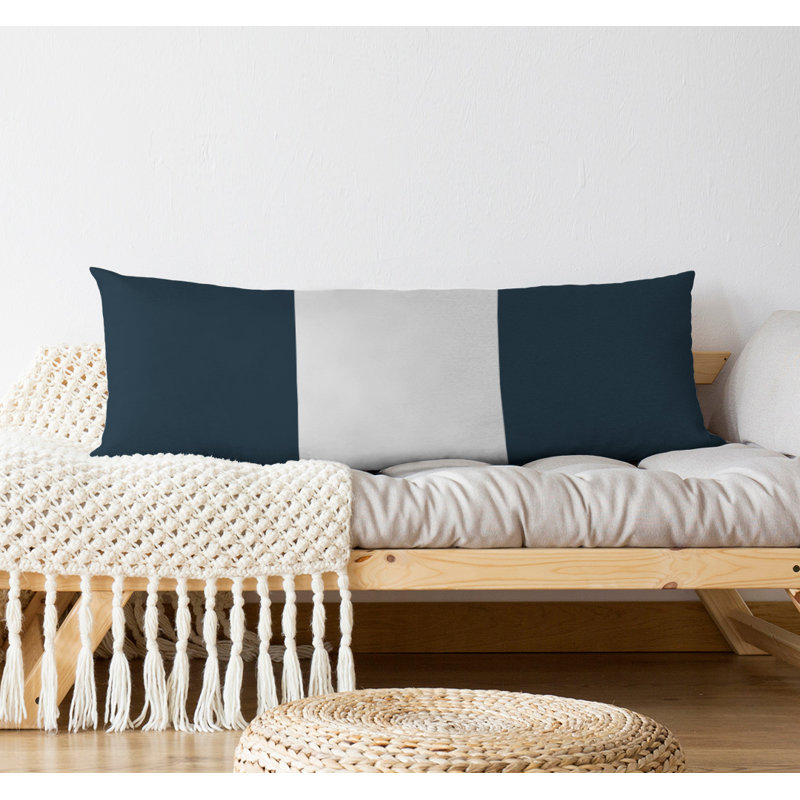 Polyester Medium Pillow, Navy and White