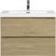 Meuble-lavabo mural 30 po avec lavabo, meuble-lavabo mural moderne avec lavabo à surface solide et tiroirs à fermeture en douceur, chêne naturel 24V11-30NO