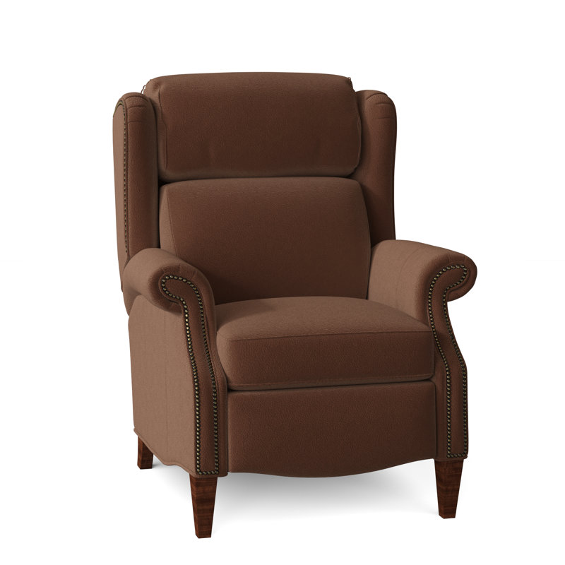 Miller Recliner, Aline Fumo Genuine Leather, Mahogany, Pewter