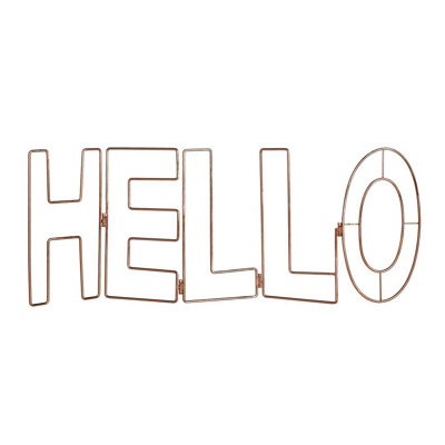 Art for the Home Rose Gold Hello Metal Wall Art