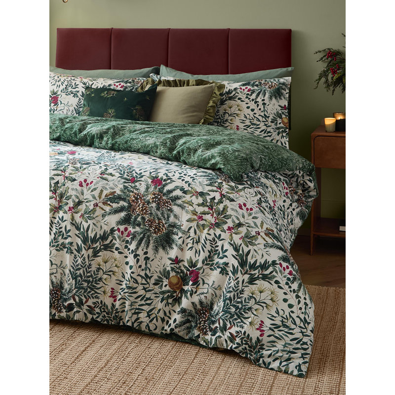 Winter Foliage Reversible Brushed Cotton Duvet Cover Set