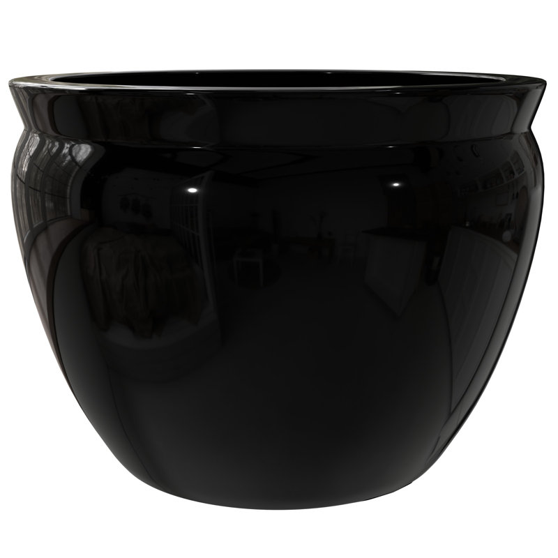 Pot à fleurs Traditional, H 15,5 po x l 18 po x P 18 po, Noir