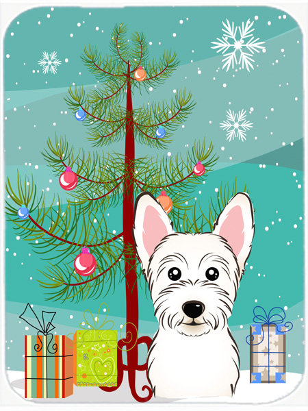 Planche à découper en verre caroline et westie Under the Christmas Tree