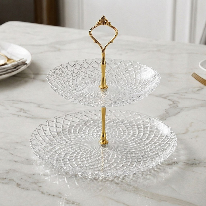 Fedor Glass Two Tier Plate