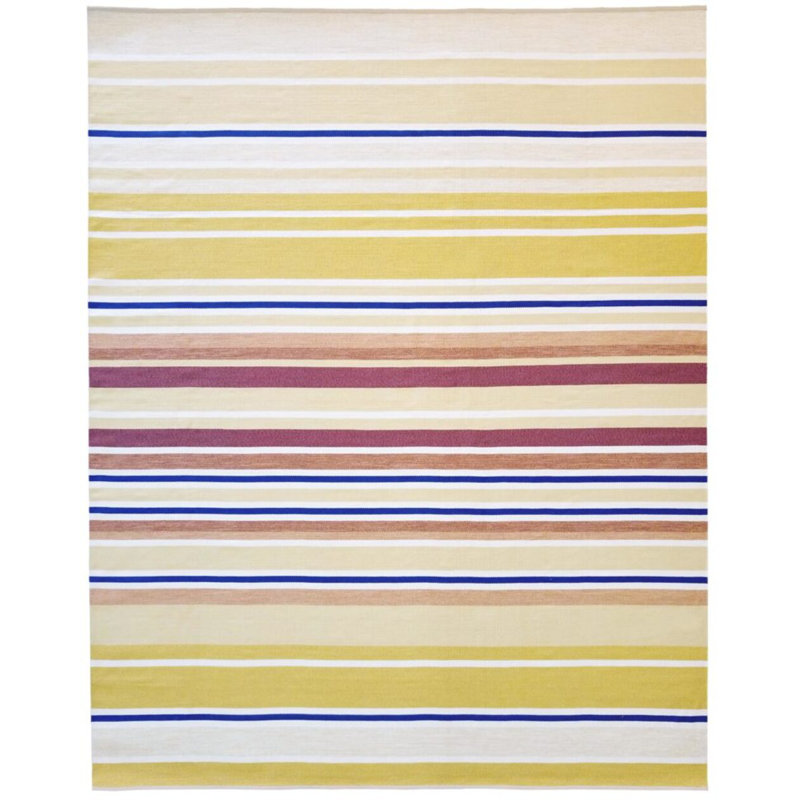 Mirage Striped Area Rug in Yellow