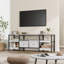 Meuble télé moderne et industriel avec 2 tiroirs en tissu, centre de divertissement pour téléviseur de 75 po ou moins, console multimédia avec tablettes de rangement, conception ouverte et structure en métal-1624285574-1624285575