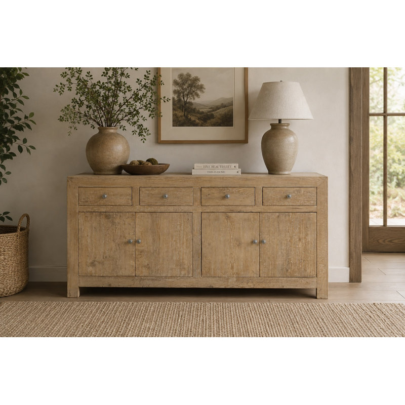 72'' W Solid Wood Sideboard, Brown