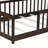 Twin Size Rubber Wood Floor Bed with Safety Guardrails for Compact Rooms and Kids' Safety-506514251