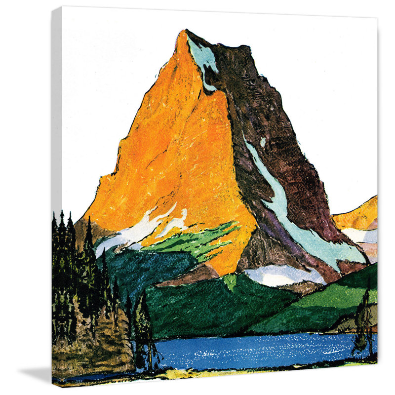 « sun mountain », reproduction d’art sur toile tendue, H 48 po x l 48 po x P 1,5 po
