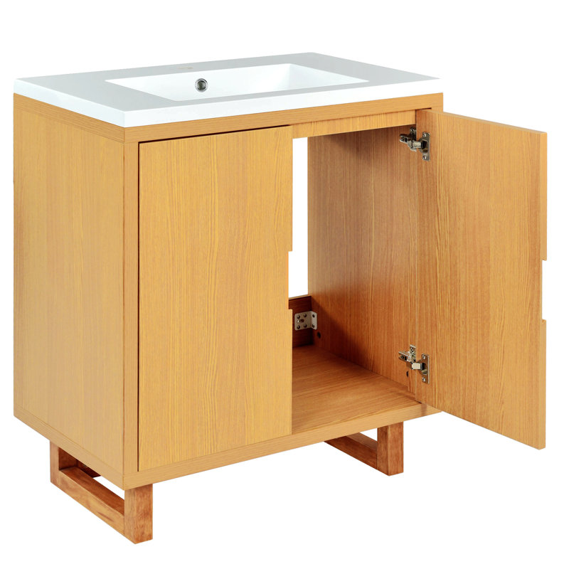 Rangement pour salle de bain Rinah, Bois robuste