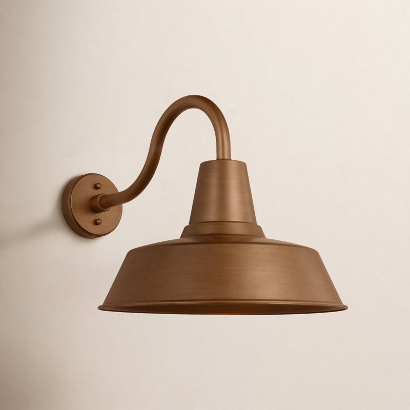 1 - Light Armed Sconce, 15" H x 16" W x 24" D, Yes, Natural Copper