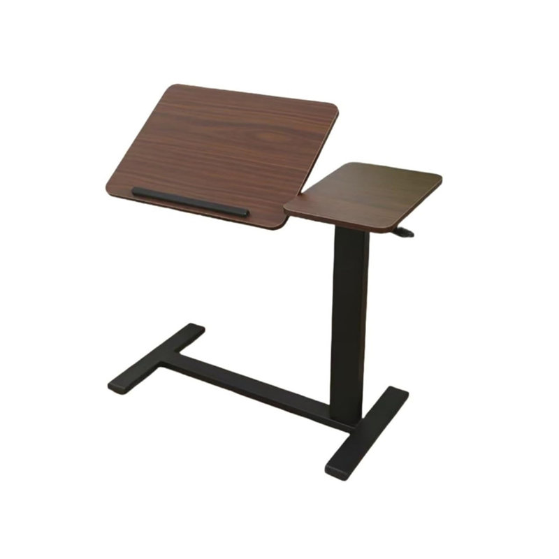 Table de chevet, bureau de chevet pliant Support mobile pour ordinateur portable Table de lit inclinable avec roulettes Table de plateau réglable en hauteur pour canapé d'ordinateur portable