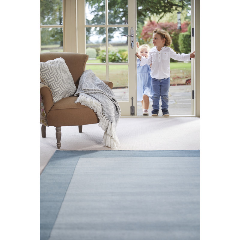 Carrasquillo Wool Hand Loomed Area Rug Duck Egg Blue, Rectangle 160 x 230cm
