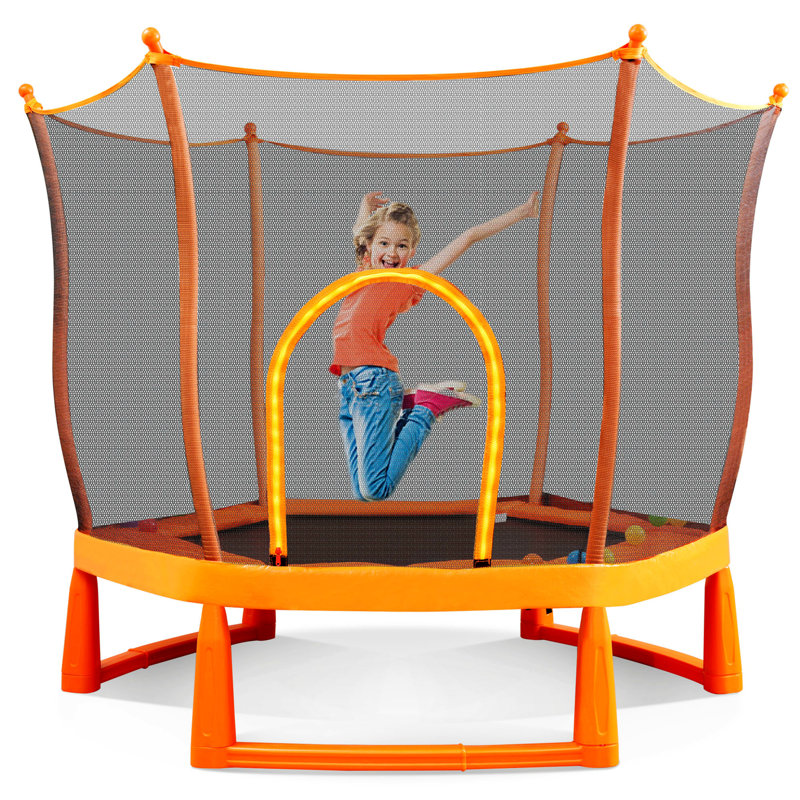 Toddlers Trampoline with Safety Enclosure Net and Balls Ball Pit Balls
