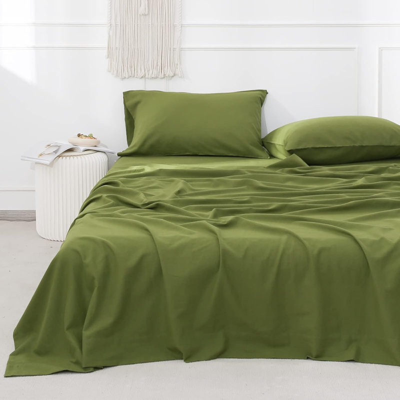 Ensemble de literie en lin belge, Ensemble de draps pour lit double avec 2 taies d'o, Forest