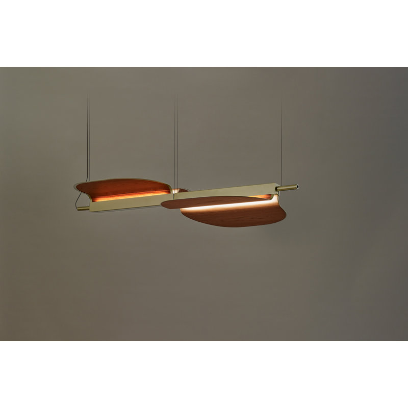 Omma 2 - Light LED Pendant, Natural Cherry, Gold