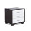 Table de chevet rectangulaire moderne en blanc et noir, 3 tablettes, et table d'appoint en bois noir élégant, boîte, 19,44 po Grand, composite