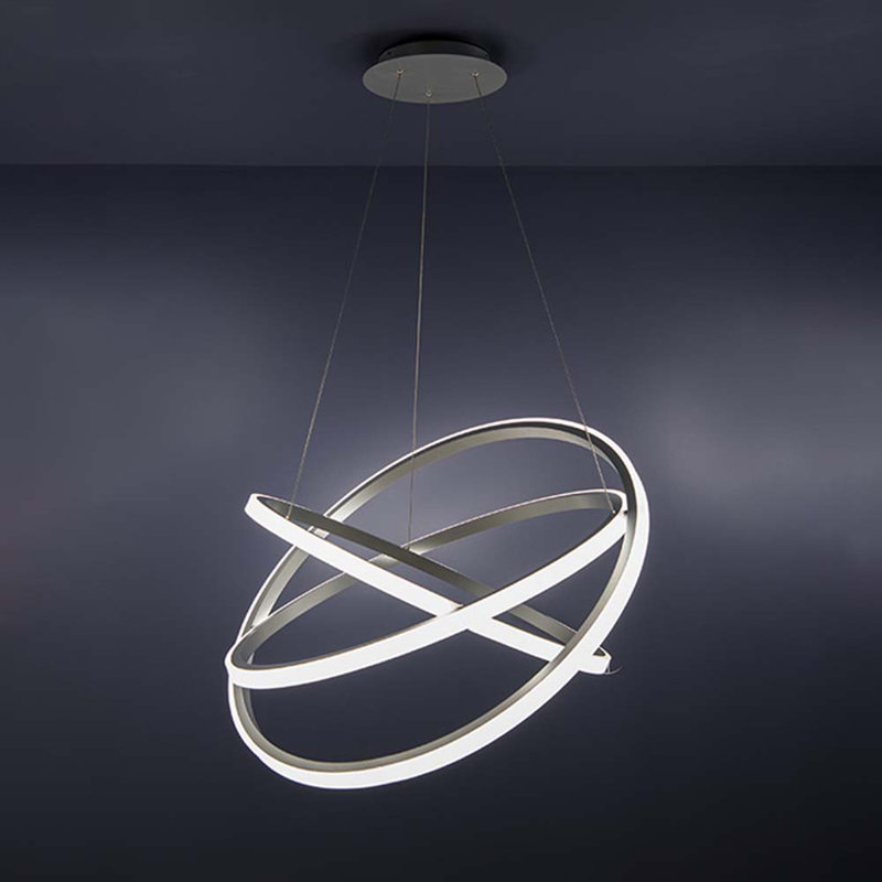 Veloce 1 - Light Unique Geometric Chandelier, 7" H x 26" W x 26" D, Titanium