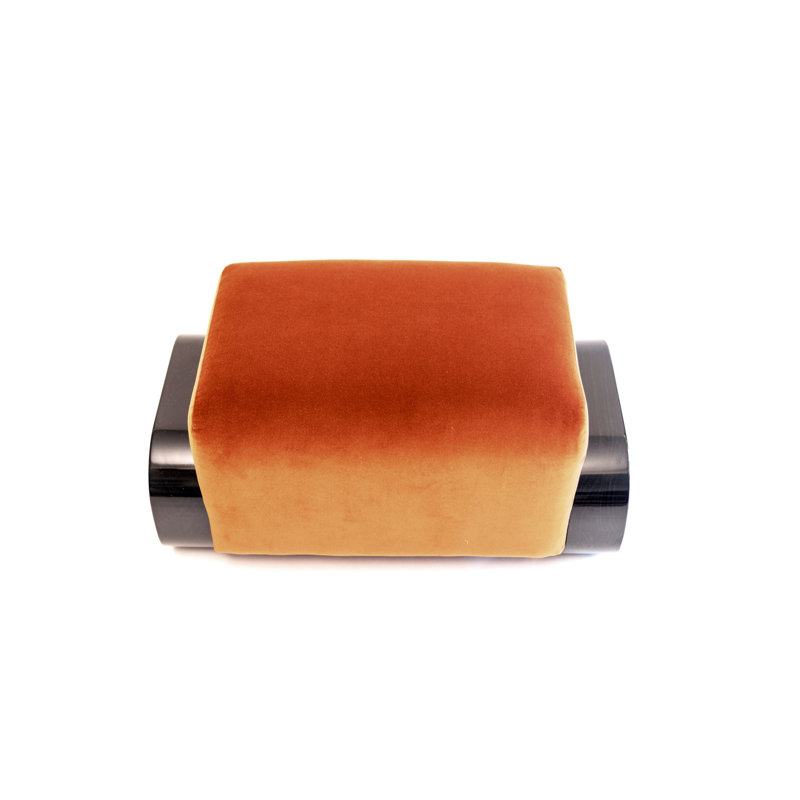 Cayenne Ottoman, Terra Cotta Velvet