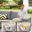 Bobia 5 - Person Modular Patio Conversation Set with Cushions-1483352538