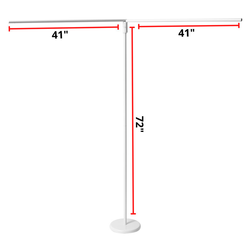 Don't Look At Me® - Instant Room Divider (T-Shaped) - White Frame With Black Privacy Fabric, White