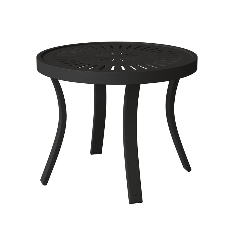 La'Stratta Round Metal Outdoor Coffee Table , 20'' in. W 20'' in. D, Obsidian